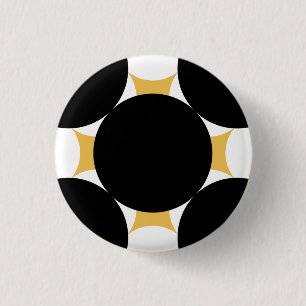 Solid Circle Cross van Kenneth Yoncich Ronde Button 3,2 Cm