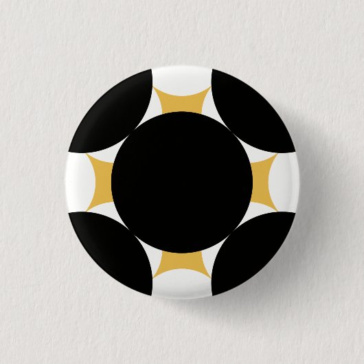 Solid Circle Cross van Kenneth Yoncich Ronde Button 3,2 Cm (Voorkant)