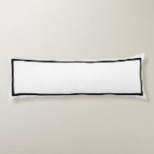 Solid Classic Zwart met Wit Trim Body Kussen (Achterkant)