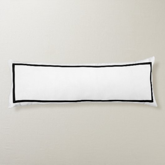 Solid Classic Zwart met Wit Trim Body Kussen (Achterkant)