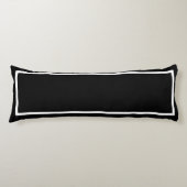 Solid Classic Zwart met witte sierstrip Lichaamskussen (Voorkant)