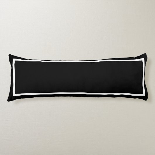 Solid Classic Zwart met witte sierstrip Lichaamskussen (Voorkant)