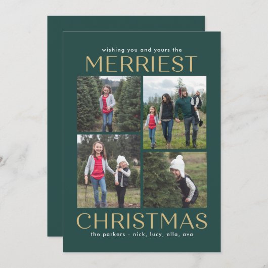 Solid Clean Collage bewerkbare kleur Christmas Kaa Feestdagenkaart (Voorkant / Achterkant)