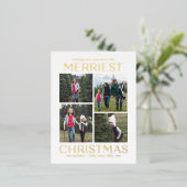Solid Clean Collage FOLIE Kerst Kaart Briefkaart (Staand Voorkant)