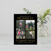 Solid Clean Collage FOLIE Kerst Kaart Briefkaart (Staand Voorkant)