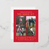 Solid Clean Collage FOLIE Kerst Kaart Briefkaart (Voorkant / Achterkant)