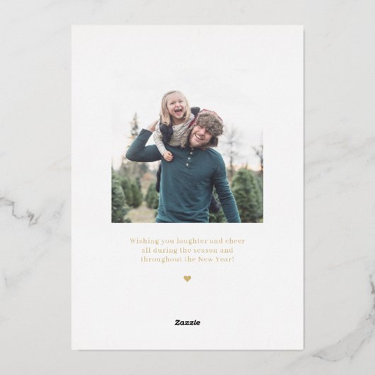 Solid Clean Collage FOLIE Kerstmis Fotokaart Folie Feestdagenkaart (Achterkant)