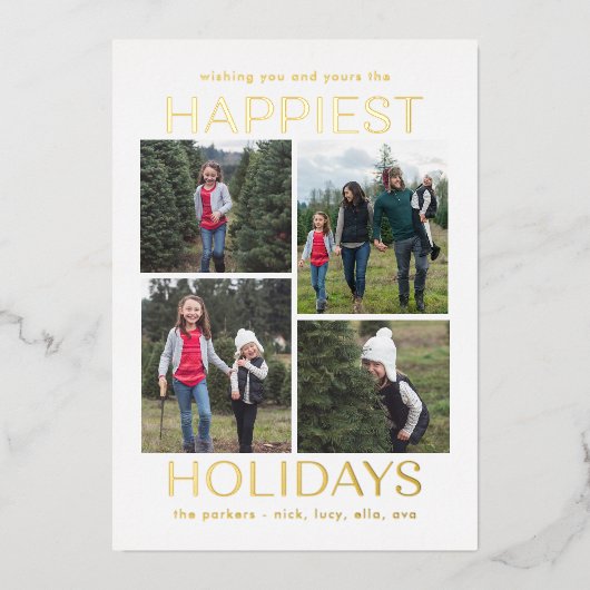 Solid Clean Collage FOLIE Vakantie Fotokaart Folie Feestdagenkaart (Voorkant)