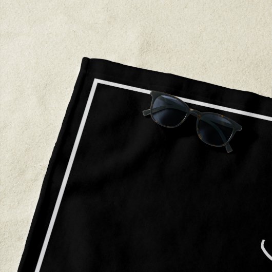 Solid Color Basic Black Modern stijlvol Strandlaken (In situ)