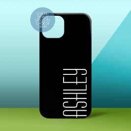 Solid Color Black met Gebied om tekst toe te voege Case-Mate iPhone 14 Pro Max Hoesje