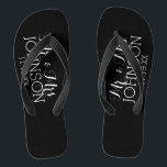 Solid Color Black Mr & Mrs Wedding Memento Teenslippers<br><div class="desc">Een vette kleur met kic fonts maakt een verklaringsstuk voor een receptiegunst of een verjaardagsfeest. De punten zijn gemakkelijker om aan te passen wanneer u alle tekst en foto's eerst vervangt. Als je kunst nog moet worden aangepast, klik je op Deze knop aanpassen. Dit zal u naar een ontwerpgebied brengen...</div>