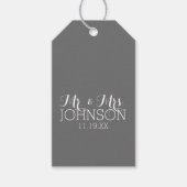 Solid Color Charcoal - Mr & Mrs Wedding Favors Cadeaulabel (Voorkant)