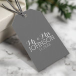 Solid Color Charcoal - Mr & Mrs Wedding Favors Cadeaulabel<br><div class="desc">Een vette kleur met kic doopvonten maakt een verklaringsstuk voor een ontvangstvoorkeur. De punten zijn gemakkelijker om aan te passen wanneer u alle tekst en foto's eerst vervangt. Als je kunst nog moet worden aangepast, klik je op Deze knop aanpassen. Dit zal u naar een ontwerpgebied brengen waar u dingen...</div>