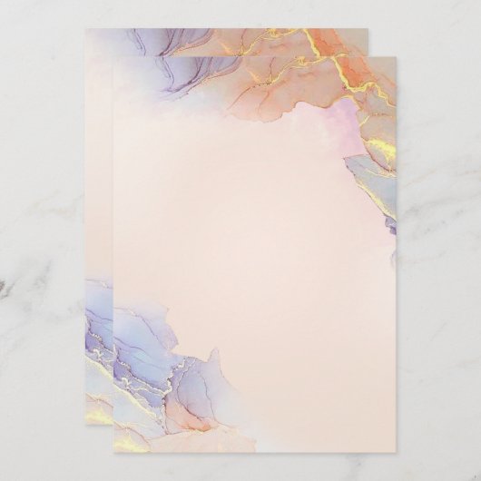 Solid Color Flat Invitations Aankondigingen Kaart (Voorkant / Achterkant)