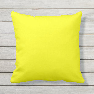 Solid Color, geel, Lemon Plain modern Buitenkussen
