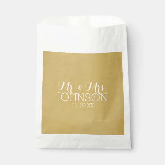 Solid Color Gold - Mr & Mrs Wedding Favors Bedankzakje (Voorkant)