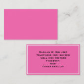 Solid Color: Hot Pink #2 Visitekaartje (Voorkant / Achterkant)