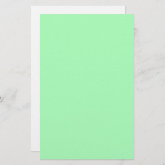Solid Color Mint Green Briefpapier (Voorkant / Achterkant)