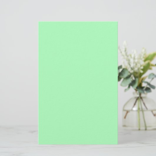 Solid Color Mint Green Briefpapier (Staand voorkant)