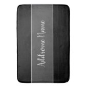 Solid Color Modern Basic Black Monogramed Badmat (Voorkant Verticaal)