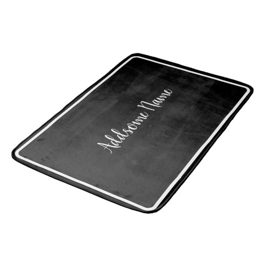 Solid Color Modern Basic Black Monogramed Badmat (Gekanteld)