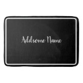 Solid Color Modern Basic Black Monogramed Badmat (Voorkant)