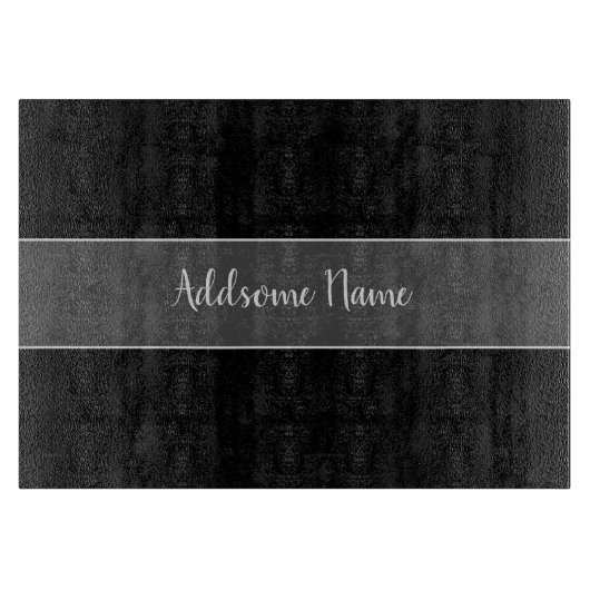 Solid Color Modern Basic Black Monogramed Snijplank (Voorkant)