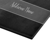 Solid Color Modern Basic Black Monogramed Snijplank (Hoek)