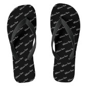 Solid Color Modern Basic Black Monogramed Teenslippers (Voetbed)