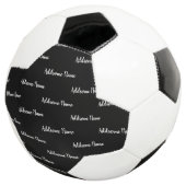 Solid Color Modern Basic Black Monogramed Voetbal (Drie kwart)