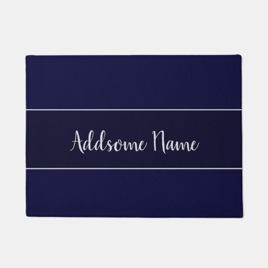Solid Color Modern Navy Blue Stylish Deurmat (Voorkant)