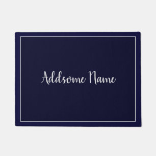 Solid Color Modern Navy Blue Stylish Deurmat