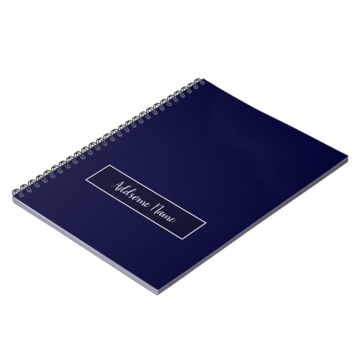 Solid Color Navy Blue Electronics Accessoire Notitieboek (Linkerzijde)