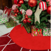 Solid Color Red Kerstboom Rok