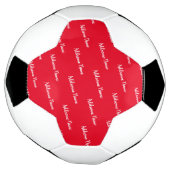 Solid Color Red Modern Basic Monogramed Voetbal (Gedraaid)