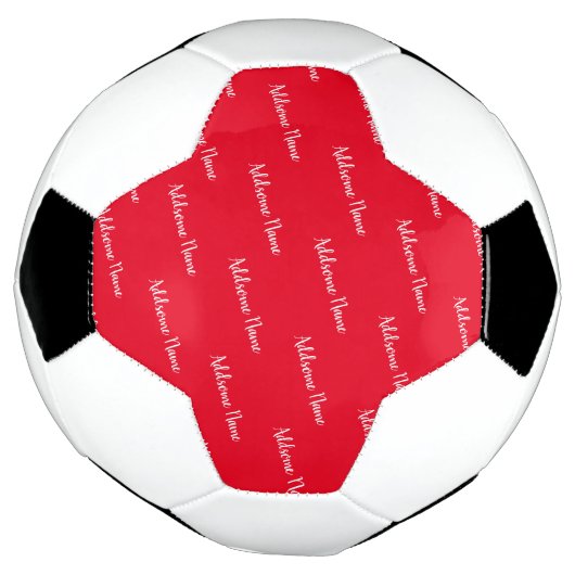 Solid Color Red Modern Basic Monogramed Voetbal (Gedraaid)