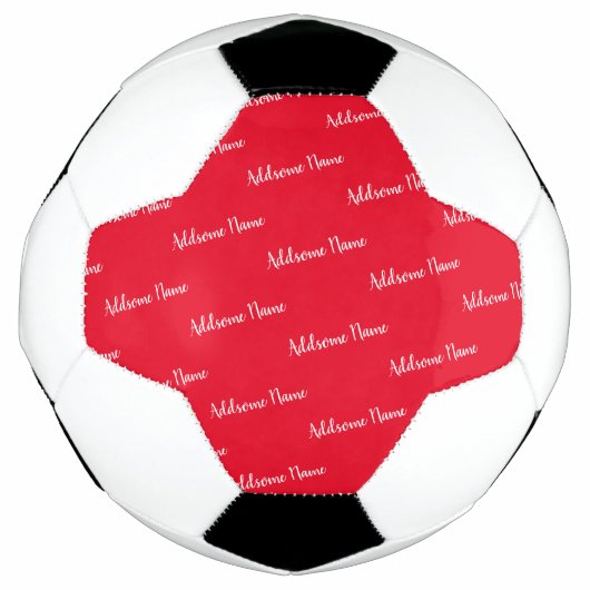 Solid Color Red Modern Basic Monogramed Voetbal (Voorkant)