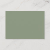Solid Color Sage Green Wedding Accommodations Informatiekaartje (Achterkant)