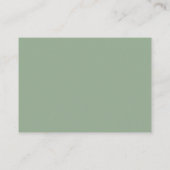 Solid Color Sage Green Wedding Accommodations Informatiekaartje (Achterkant)