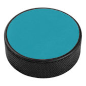 Solid color seaside teal hockey puck (3/4)
