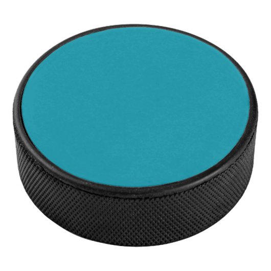 Solid color seaside teal hockey puck (3/4)