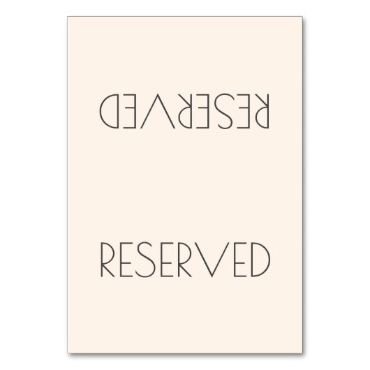 Solid Color Simple Reserved Seed Tented Sign Kaart (Voorkant)