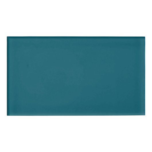 Solid color vlakke blauwgroen pauw naambadge (Voorkant)