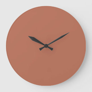 Solid Color Wall Clock - Aardrijke Warm Terracotta Grote Klok