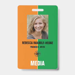 Solid Colors MEDIA PASS - Foto ID-badge Badge