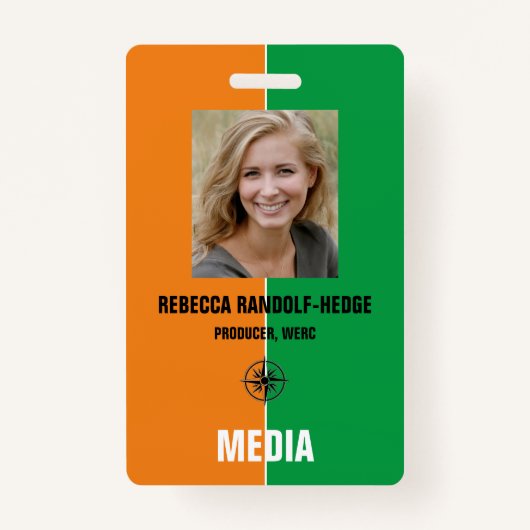 Solid Colors MEDIA PASS - Foto ID-badge Badge (Voorkant)