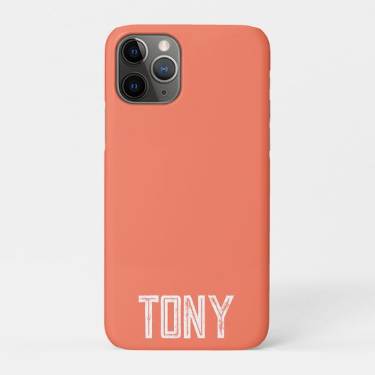 Solid Coral Custom Name Monogram Case-Mate iPhone Case (Achterkant)