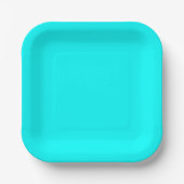 Solid Cyan 7" Square Party Paper Plate Papieren Bordje (Voorkant)
