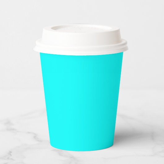 Solid Cyan 8oz Paper Cup with Lid for Events Papieren Bekers (Links)