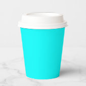 Solid Cyan 8oz Paper Cup with Lid for Events Papieren Bekers (Voorkant)